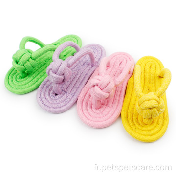 Christmas Color Colon Cotton Rope Slippers Dog Toy